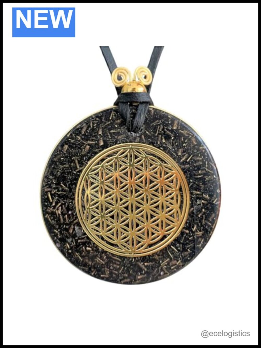 Reiki Charged Orgonite Pendant Necklace with Quartz, Shungite & Black Tourmaline